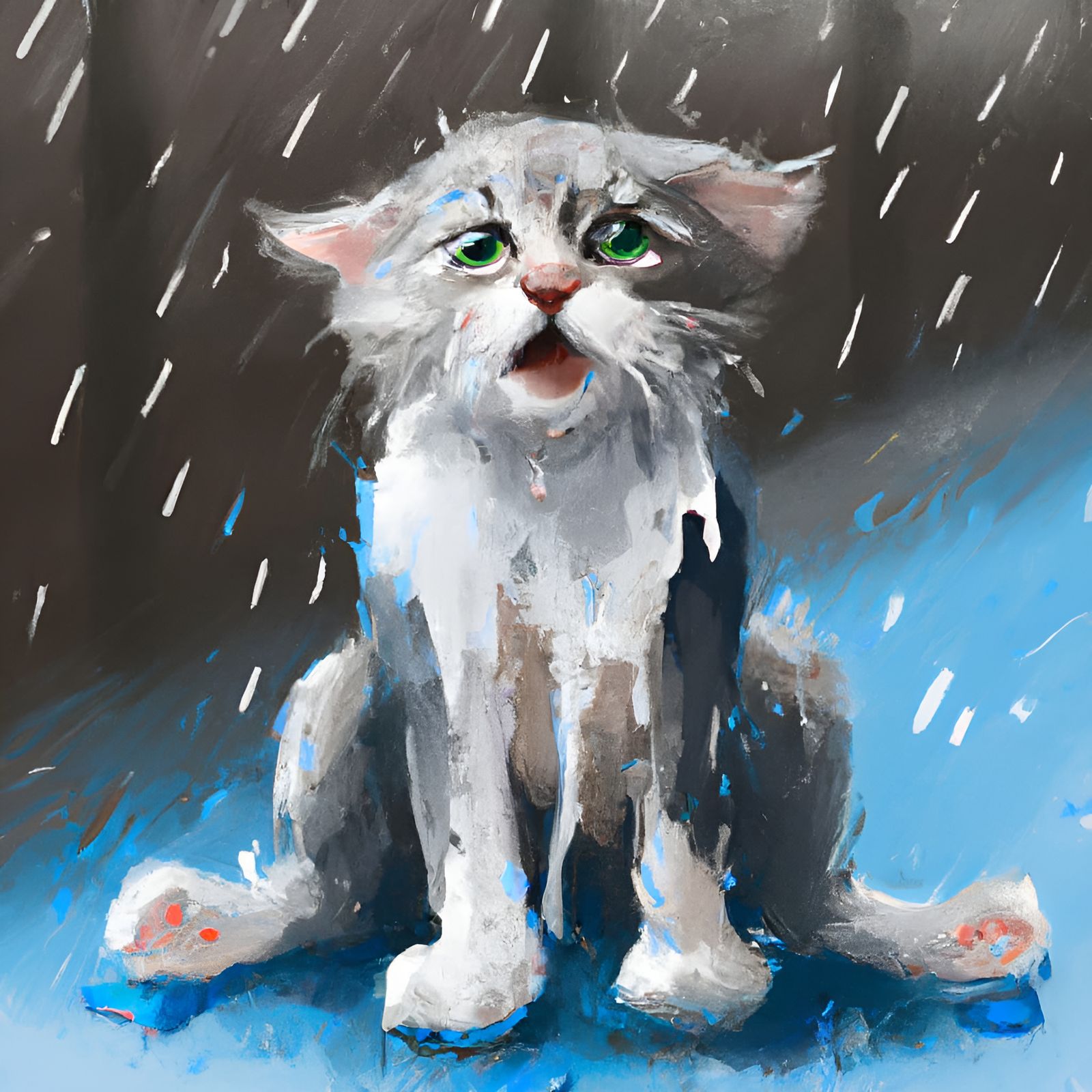 Funny Wet Cat Meme: Award Winning Art