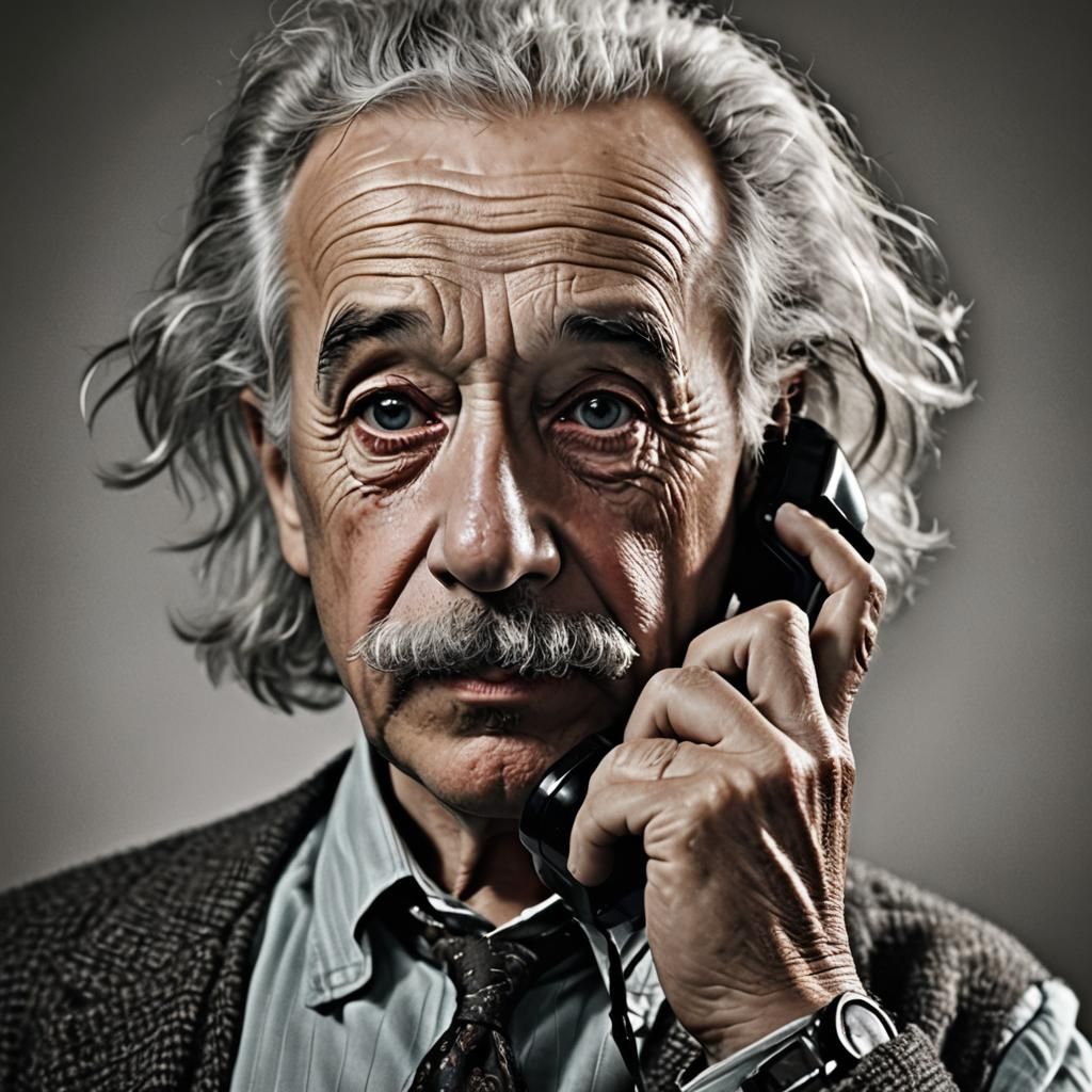 Einstein on Cell Phone: High-Contrast Portrait Photography