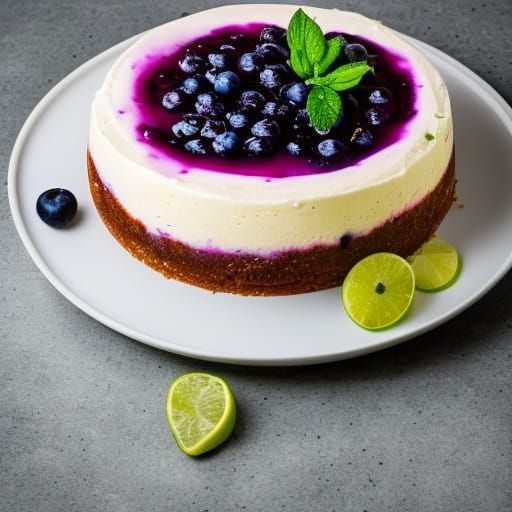 Blueberry Lime Cheesecake in Natural Light