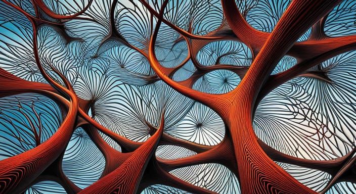 Neuronal Graph Pattern in Tesselated Mosaic Style