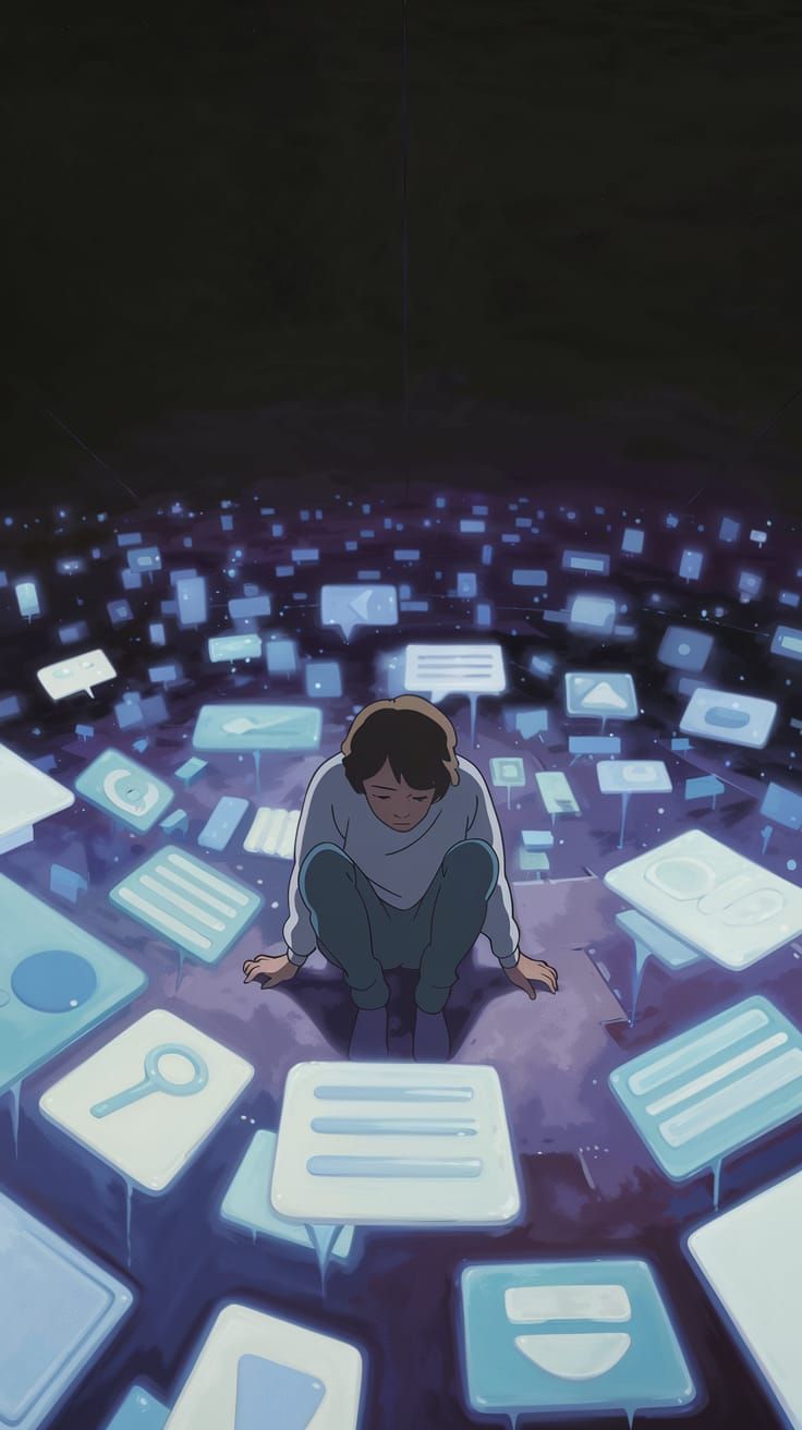 Anime-Inspired Masterpiece of Digital Isolation