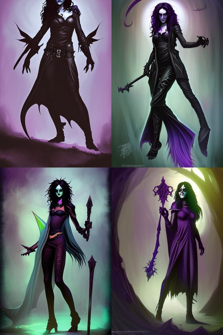 Death as Shadow Elf Grave Cleric in Digital Art