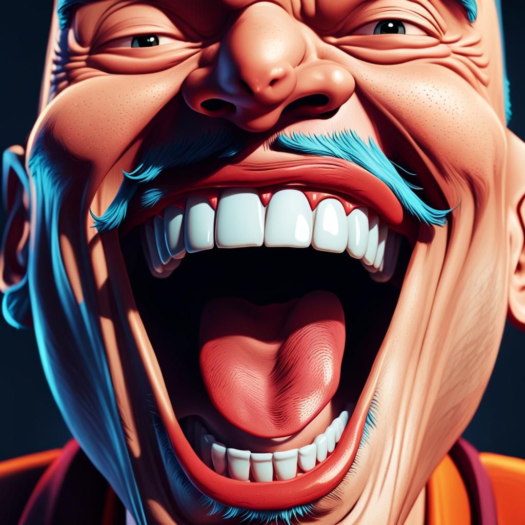 Surreal Cartoon Character Revels in Hysterical Moment