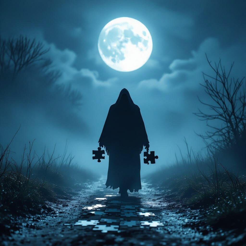 Grim Reaper on Misty Path with Heart Pieces