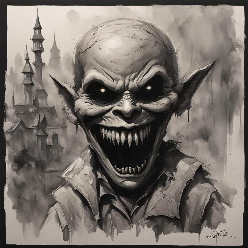 Sinister Child Portrait in Baroque Style