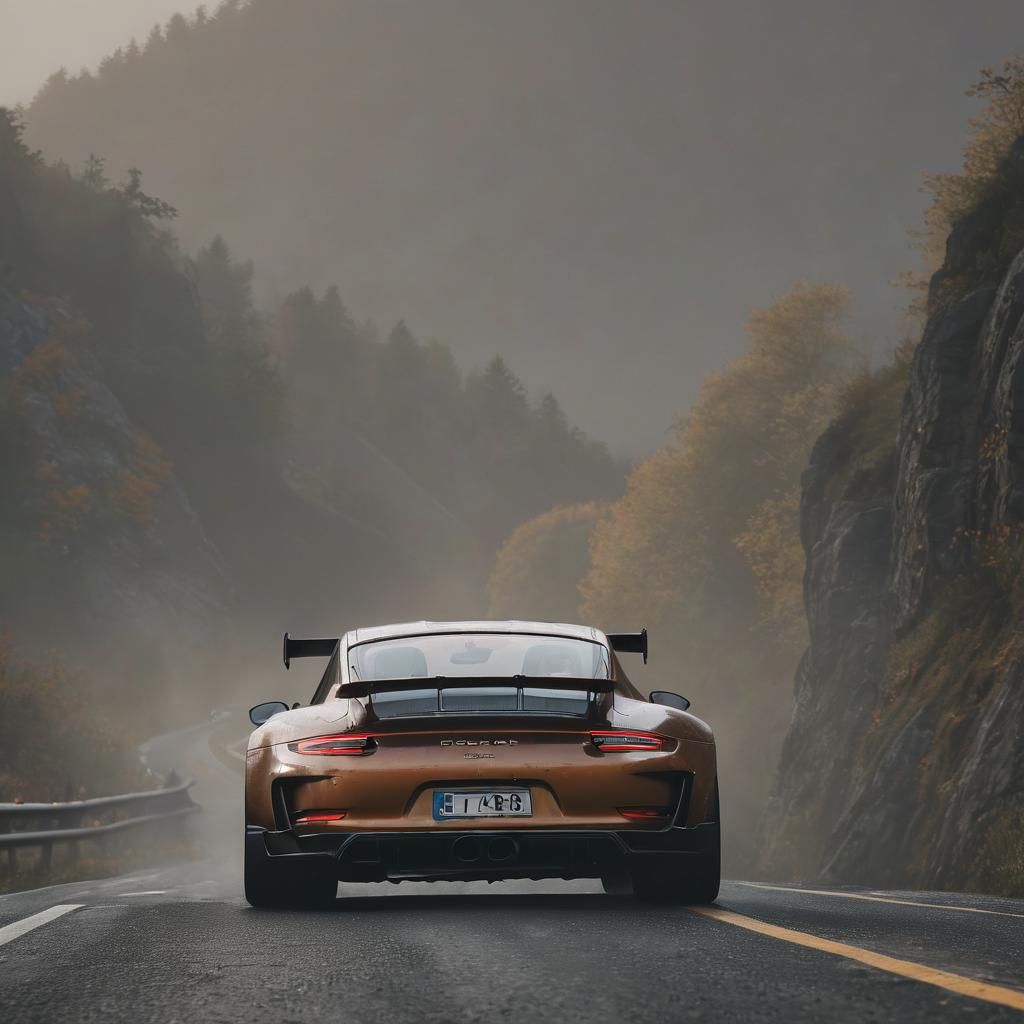 Porsche 911 GT3 RS on Misty Mountain Road