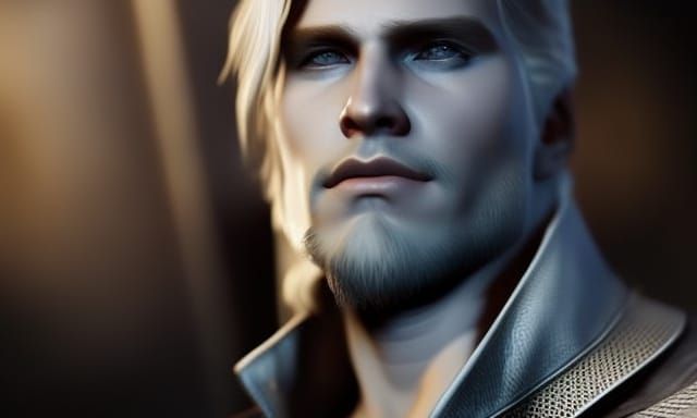 Platinum Blond Man with Expressive Face