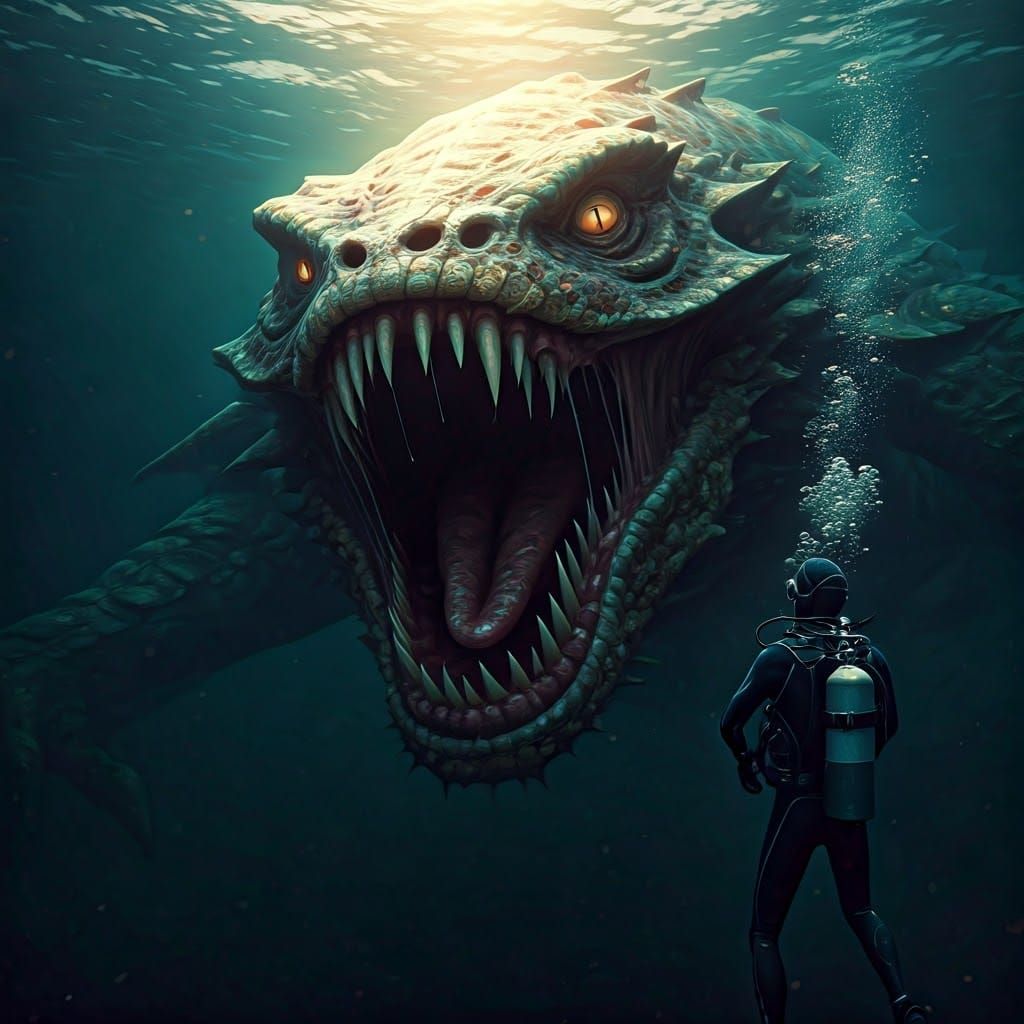 Scuba Diver Meets Lovecraftian Monster in Ocean Depths