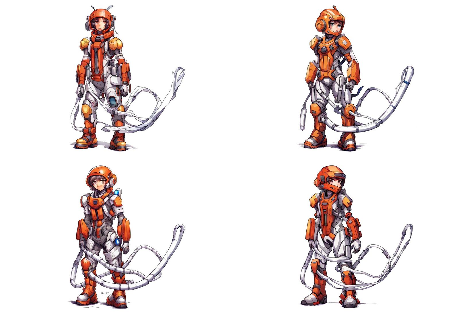 Futuristic Anime Character in Combat Suit Digital Illustrati...