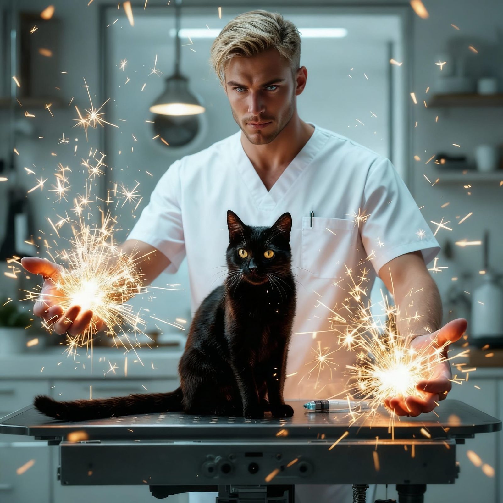Biopunk Veterinarian Conjures Magic for Cat