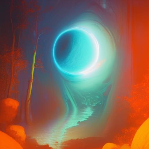 Psychedelic Yin Yang Artwork in Monochromatic Hypermodern St...