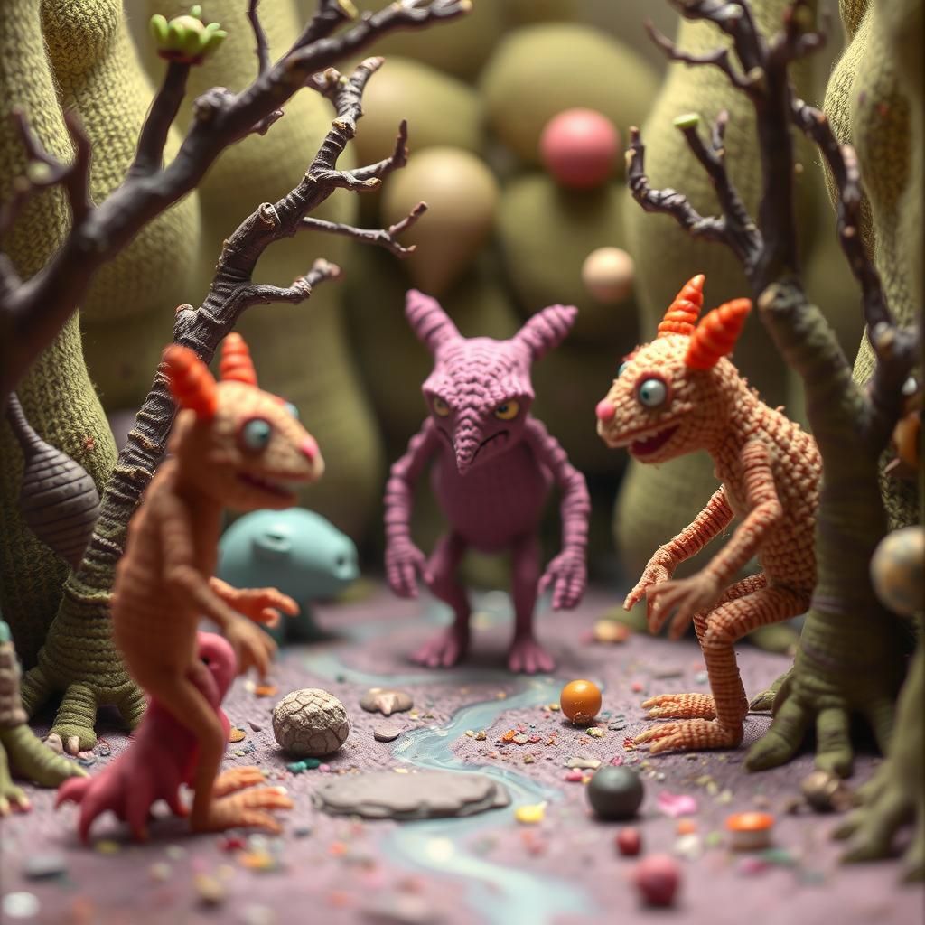 Surreal Crocheted World in 80s Stop-Motion Animation