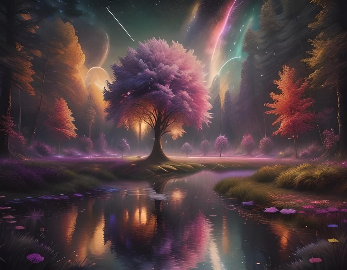 Ethereal Fantasy Landscape in Digital Painting Style