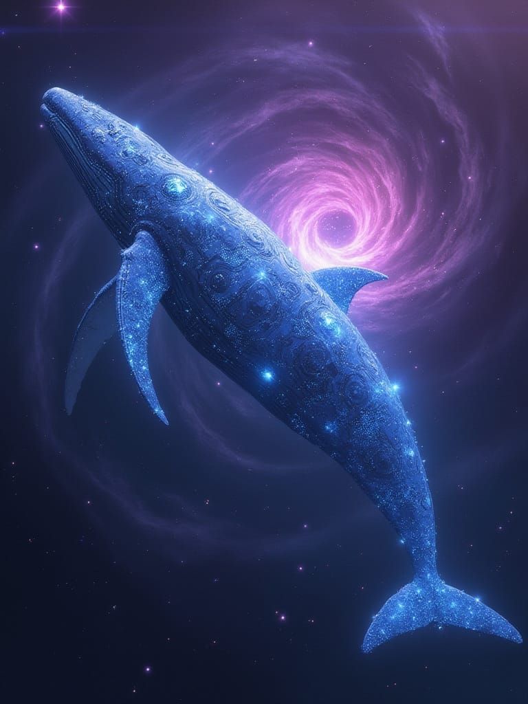 Cosmic Whale in a Swirling Spacetime Vortex