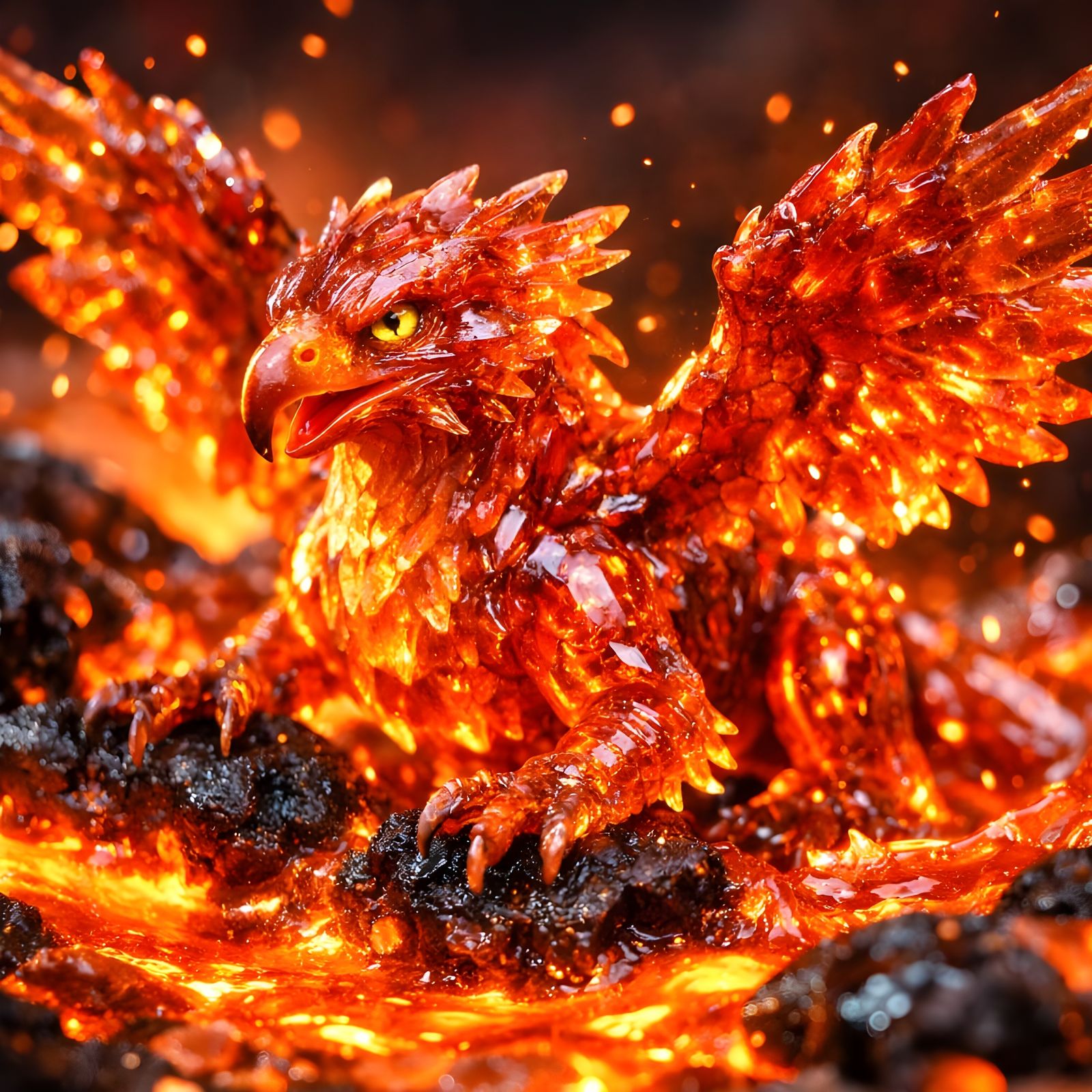 Lava Griffon Creature Born of Molten Rock