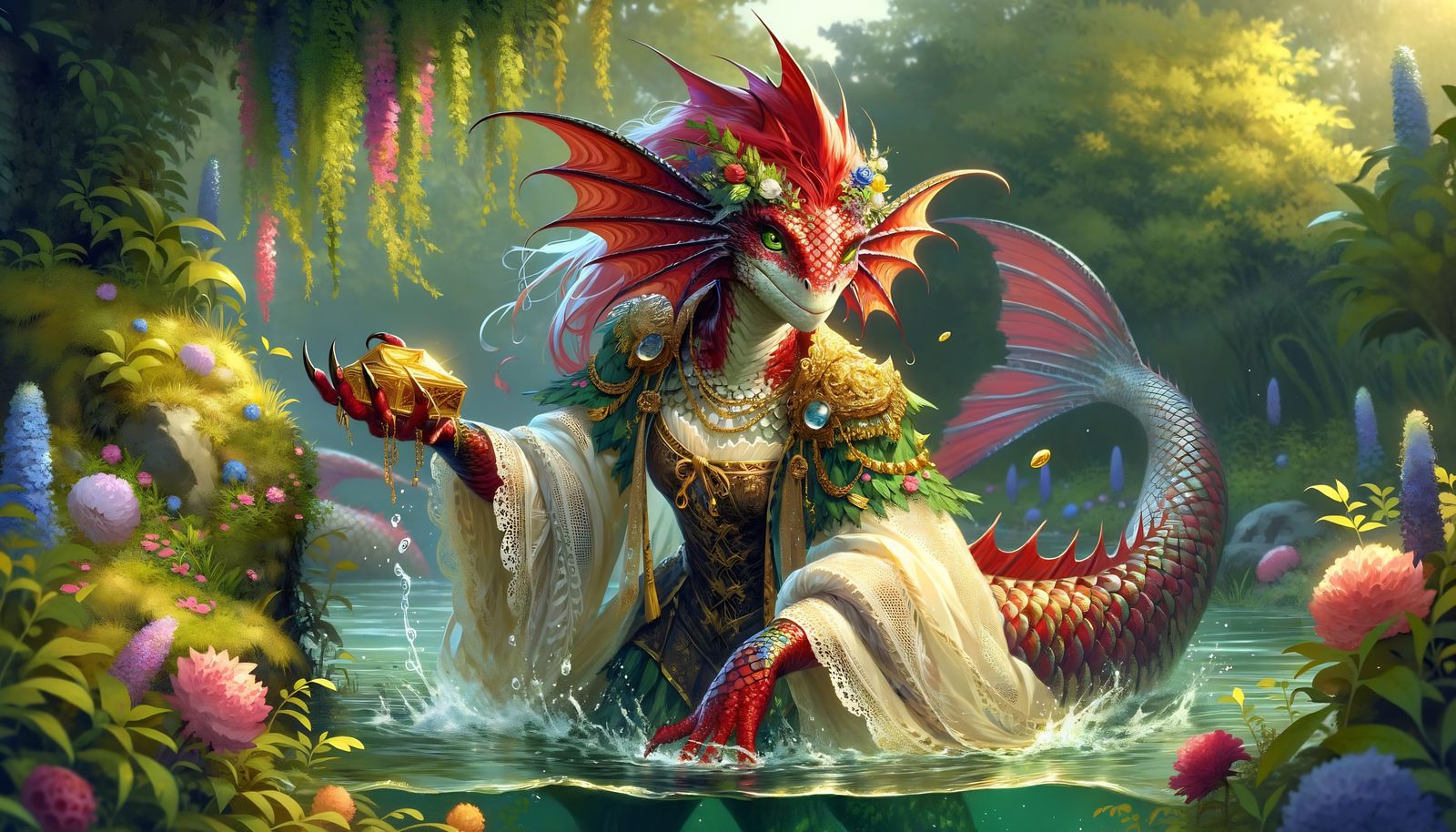 Cunning Merfolk Rogue Emerges from Lush Pond