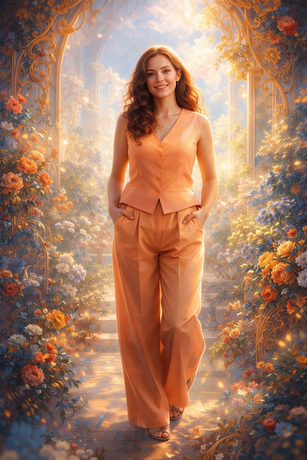 Elegant Full Body Portrait in Dynamic Lighting