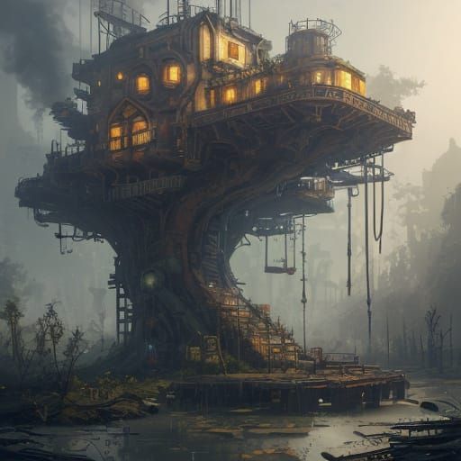 Industrial mechanical treehouse