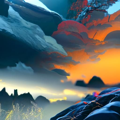 Fantastical Dusk: Detailed Matte Painting in Deep Color