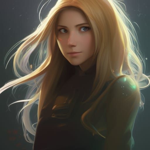 Detailed Portrait in Art Nouveau Style