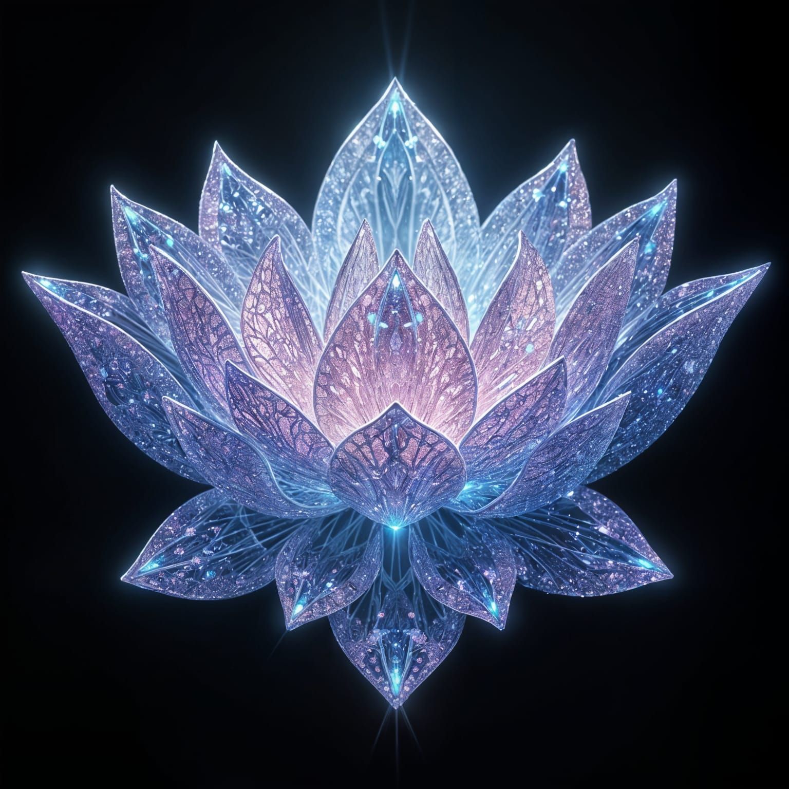 Diamond Lotus Flower: Detailed Matte Painting