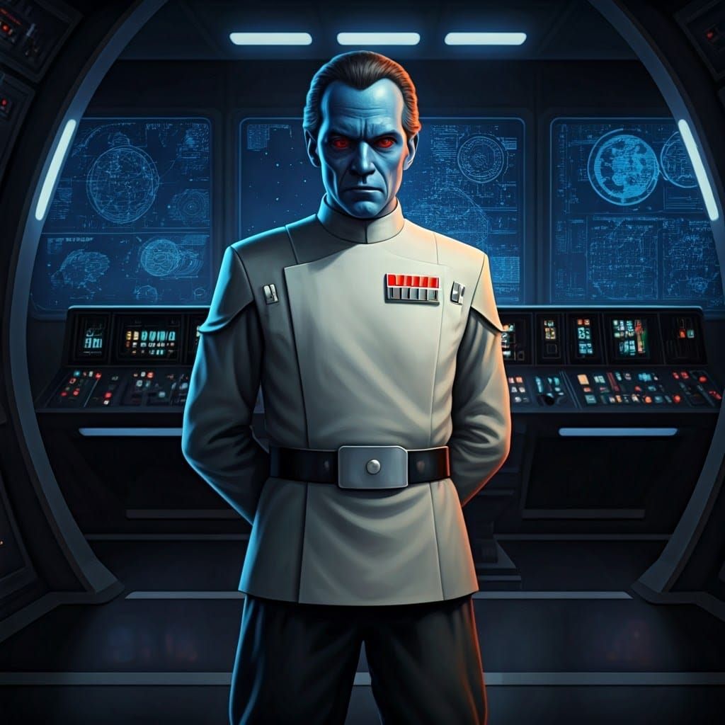 Grand Admiral Thrawn Commands the Imperial Star Destroyer