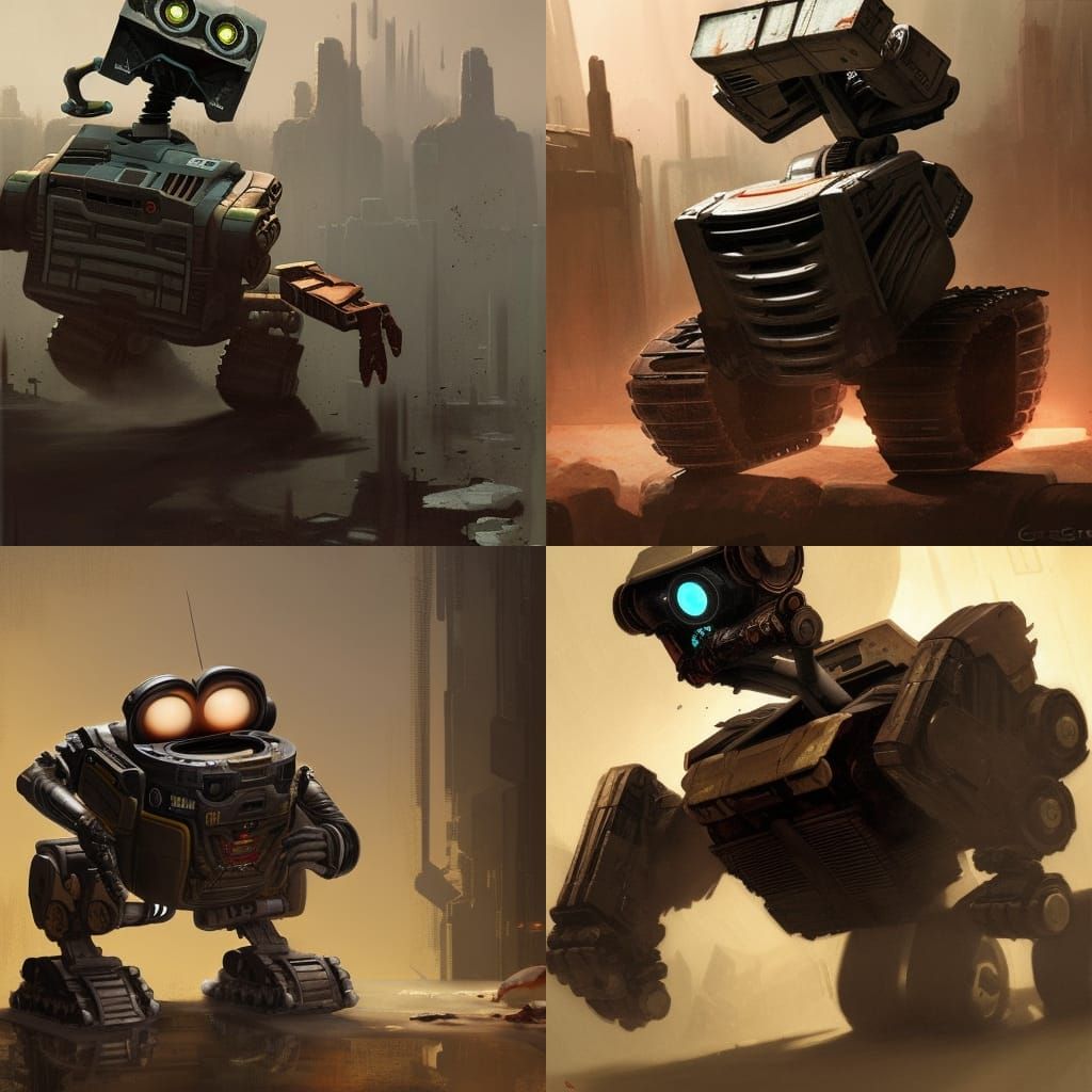 WALL-e mixed with the DOOM slayer