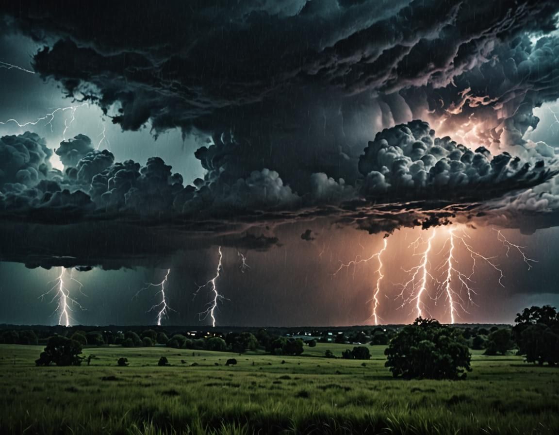 Lightning in the sky