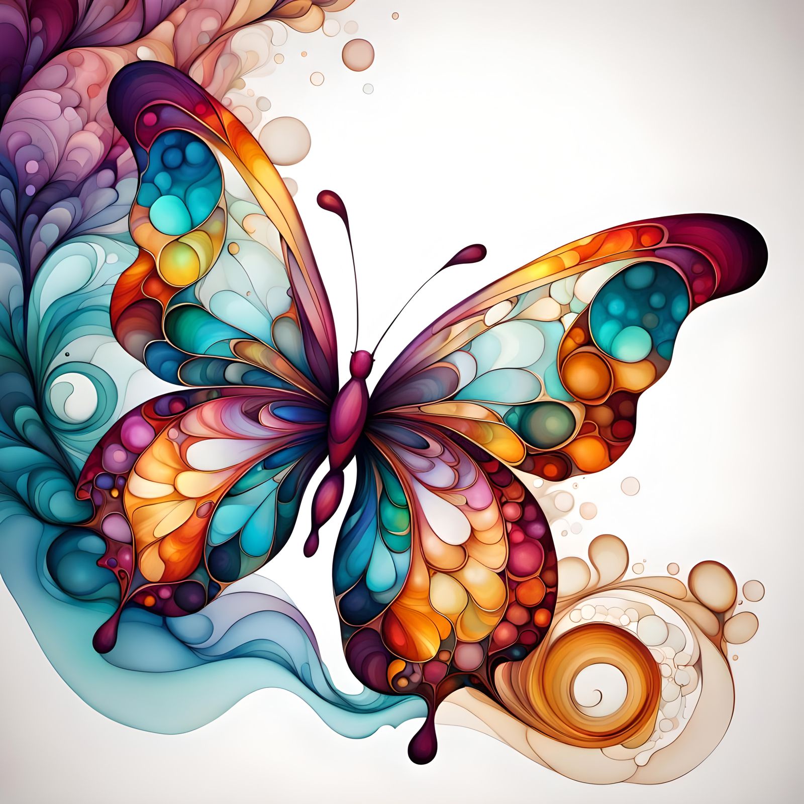 Alcohol ink butterfly