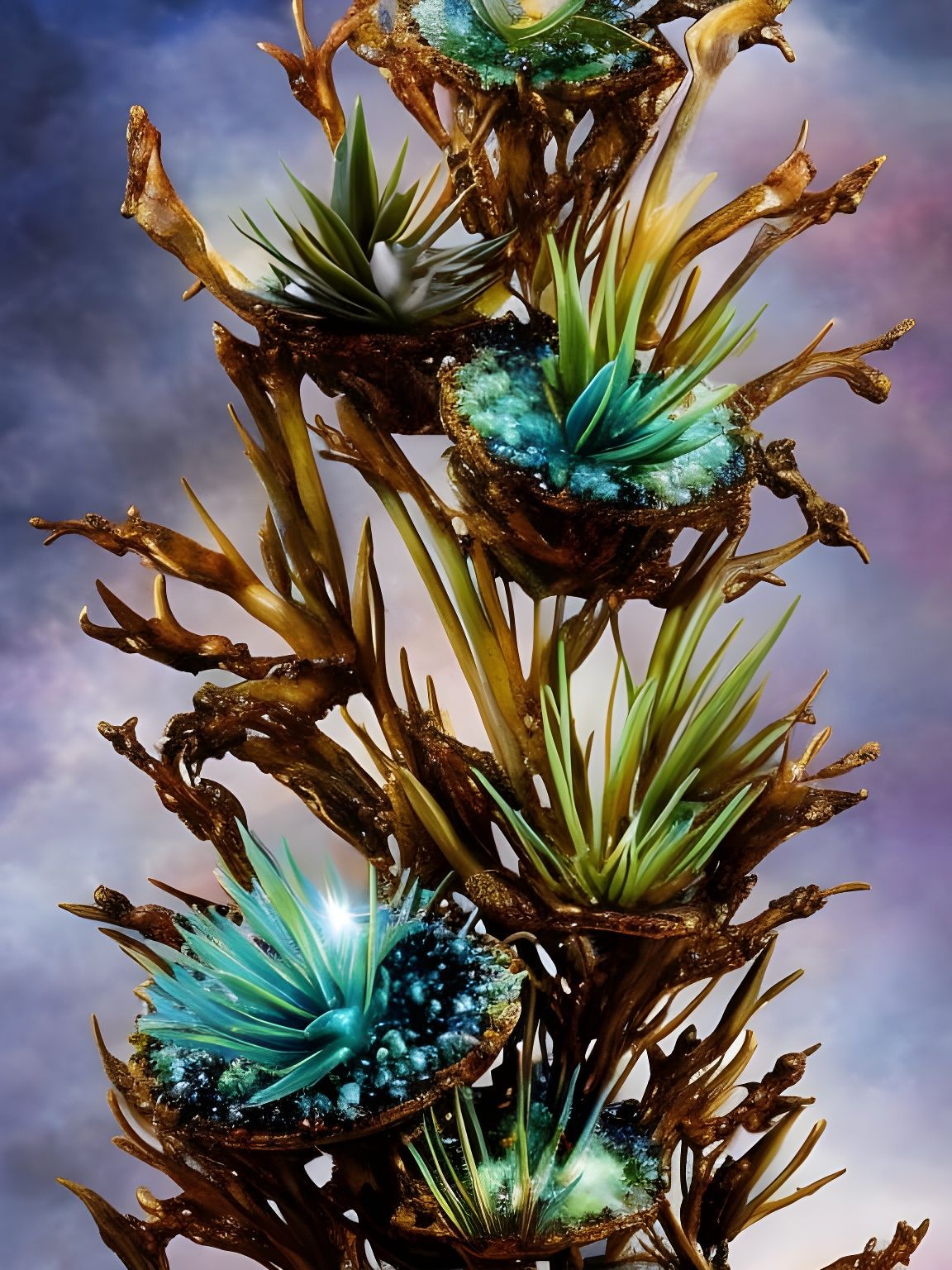 Gemstone Agave in Desert, Fantasycore Art