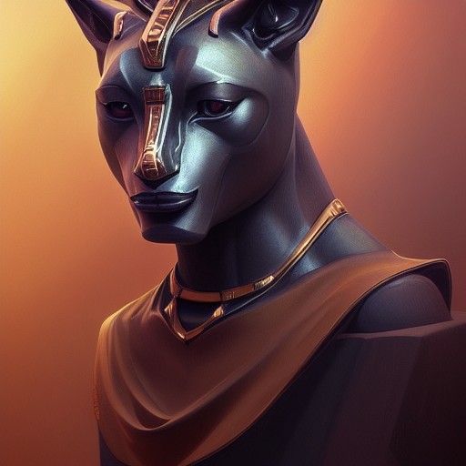 Detailed Anubis Portrait in Hyperdetailed Style