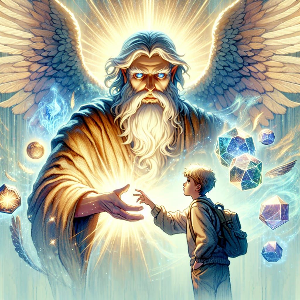Benevolent Angelic Mentor's Cartoonish Fantasy Image
