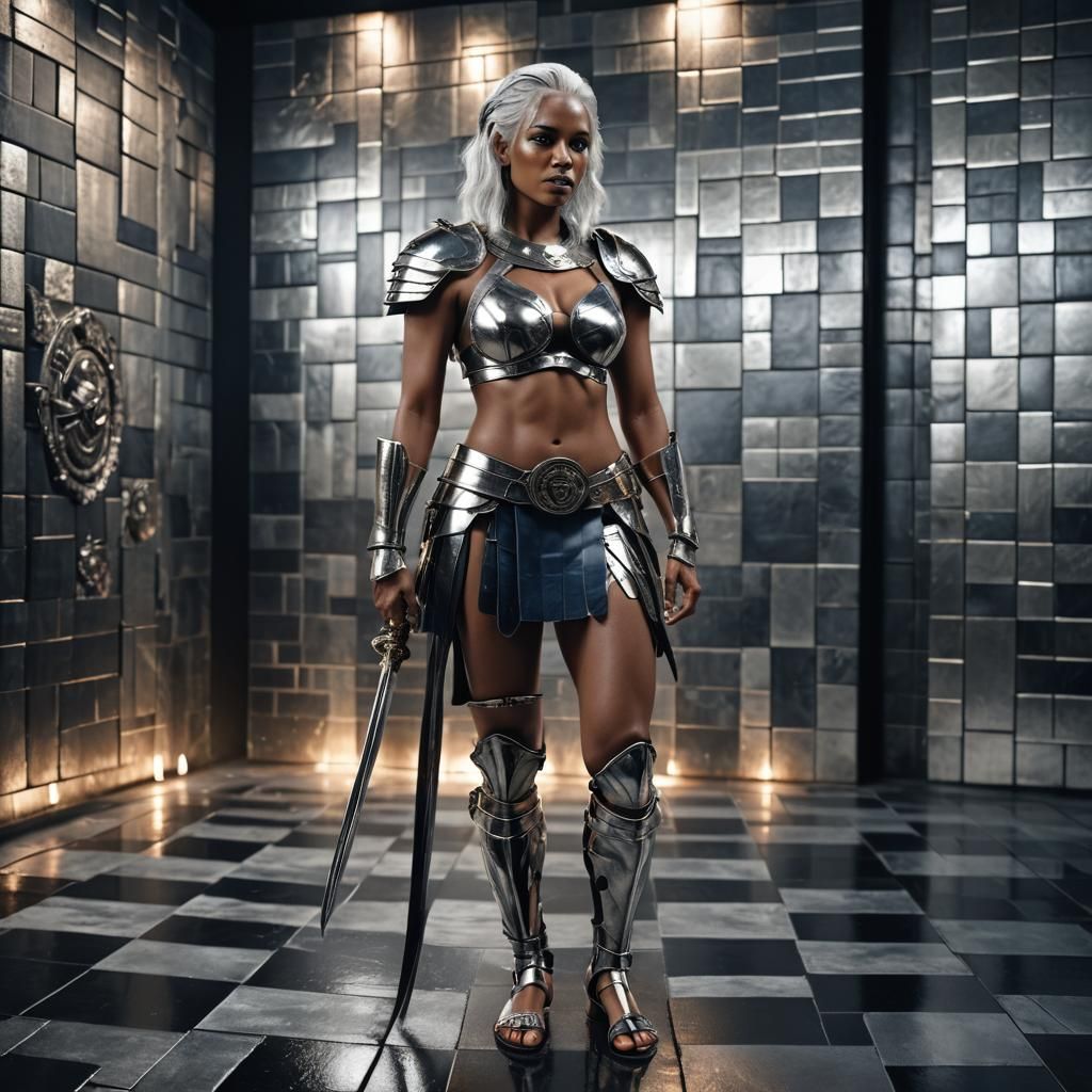 Blue Woman in Giger-Inspired Biomechanical Setting