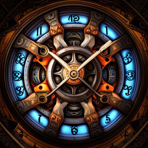 Steampunk Fusion: Gears, Chains, and Clockwork in Neon