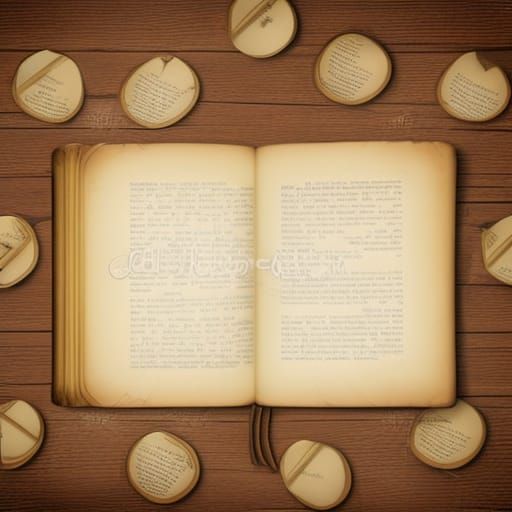 Vintage Book Open on Textured Table