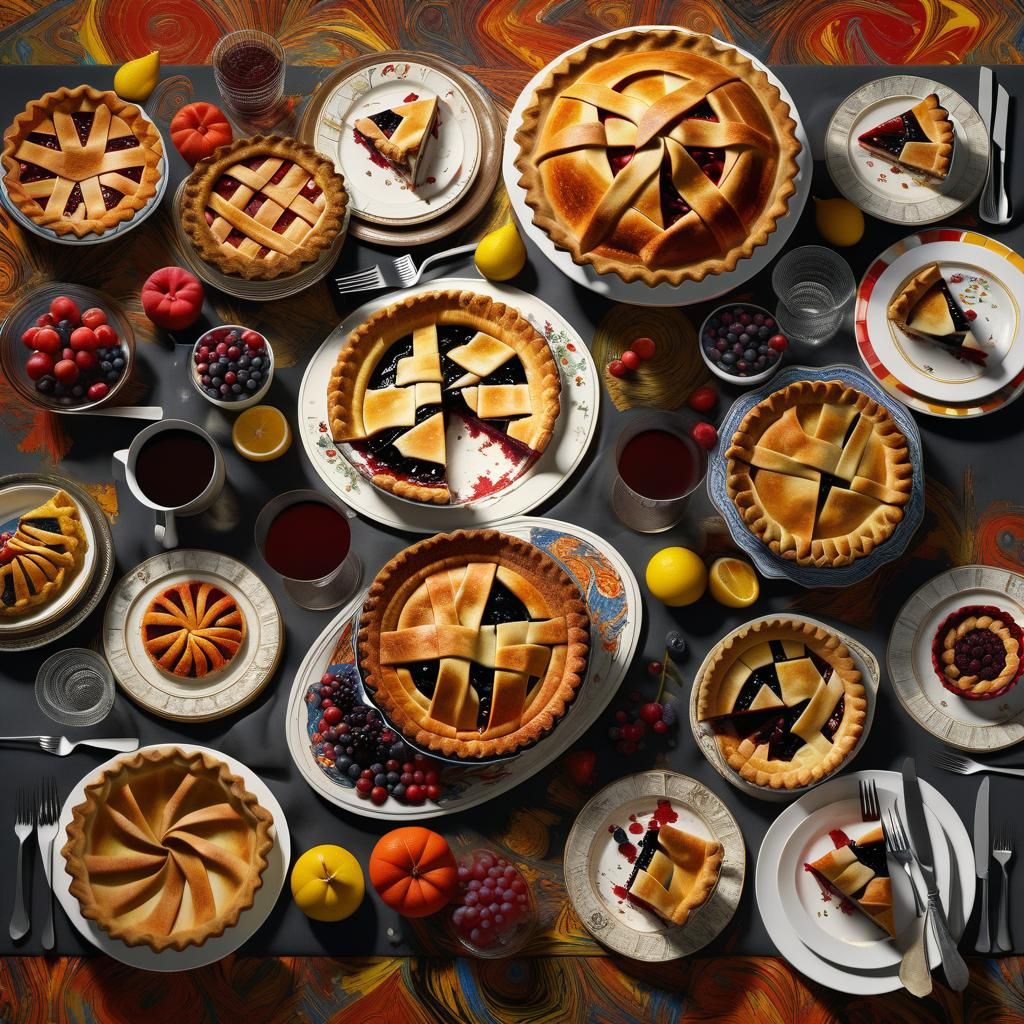 Artistry of Pie Baking in Winter Pastel Colors