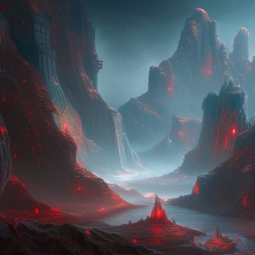 Detailed Matte Painting of a Vision of Hell