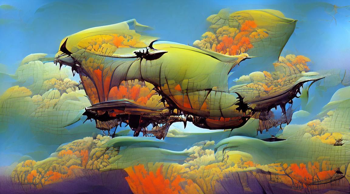 Fantasy Airship in Roger Dean Style