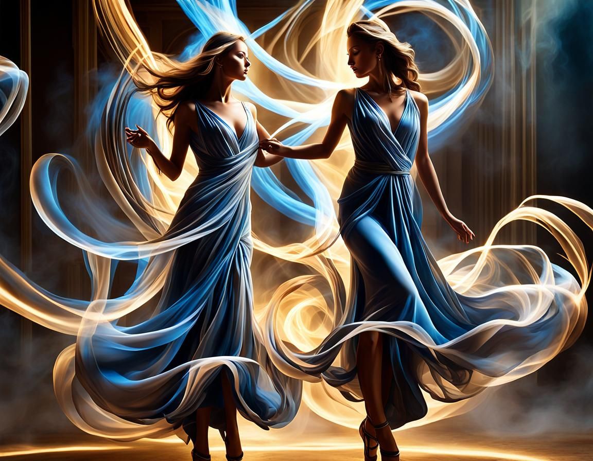 Ethereal Smoke Dancer in Golden Light