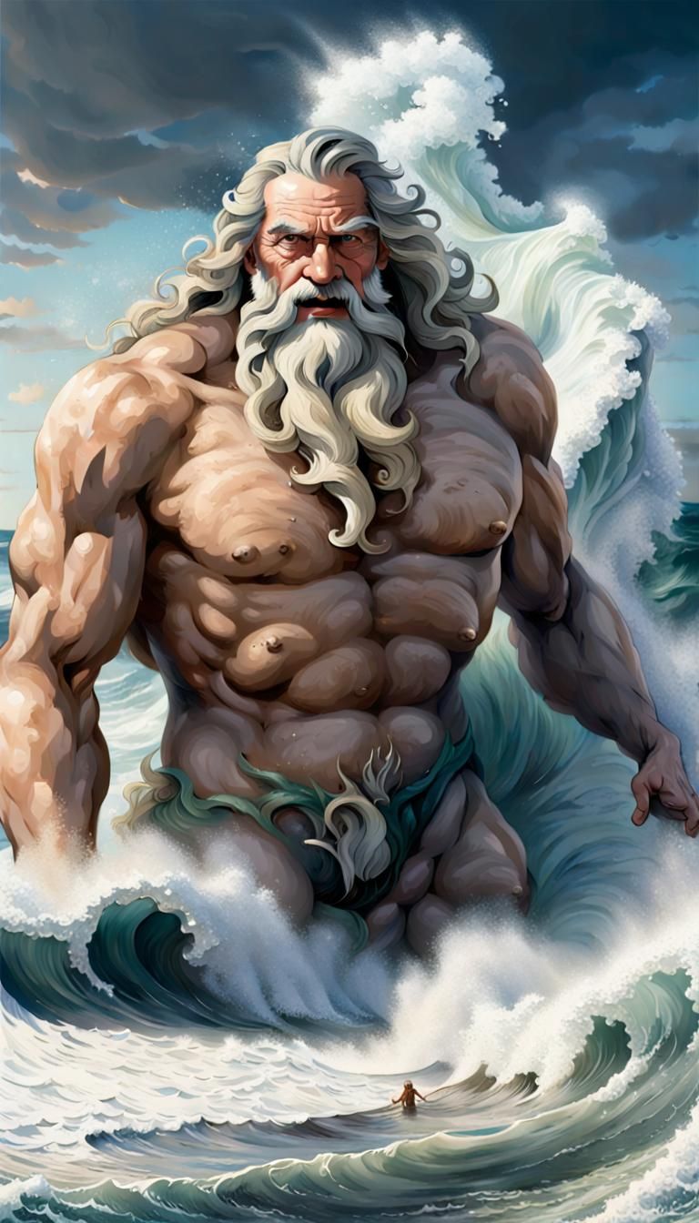 Gigantic Poseidon Dominates The Old Man and the Sea