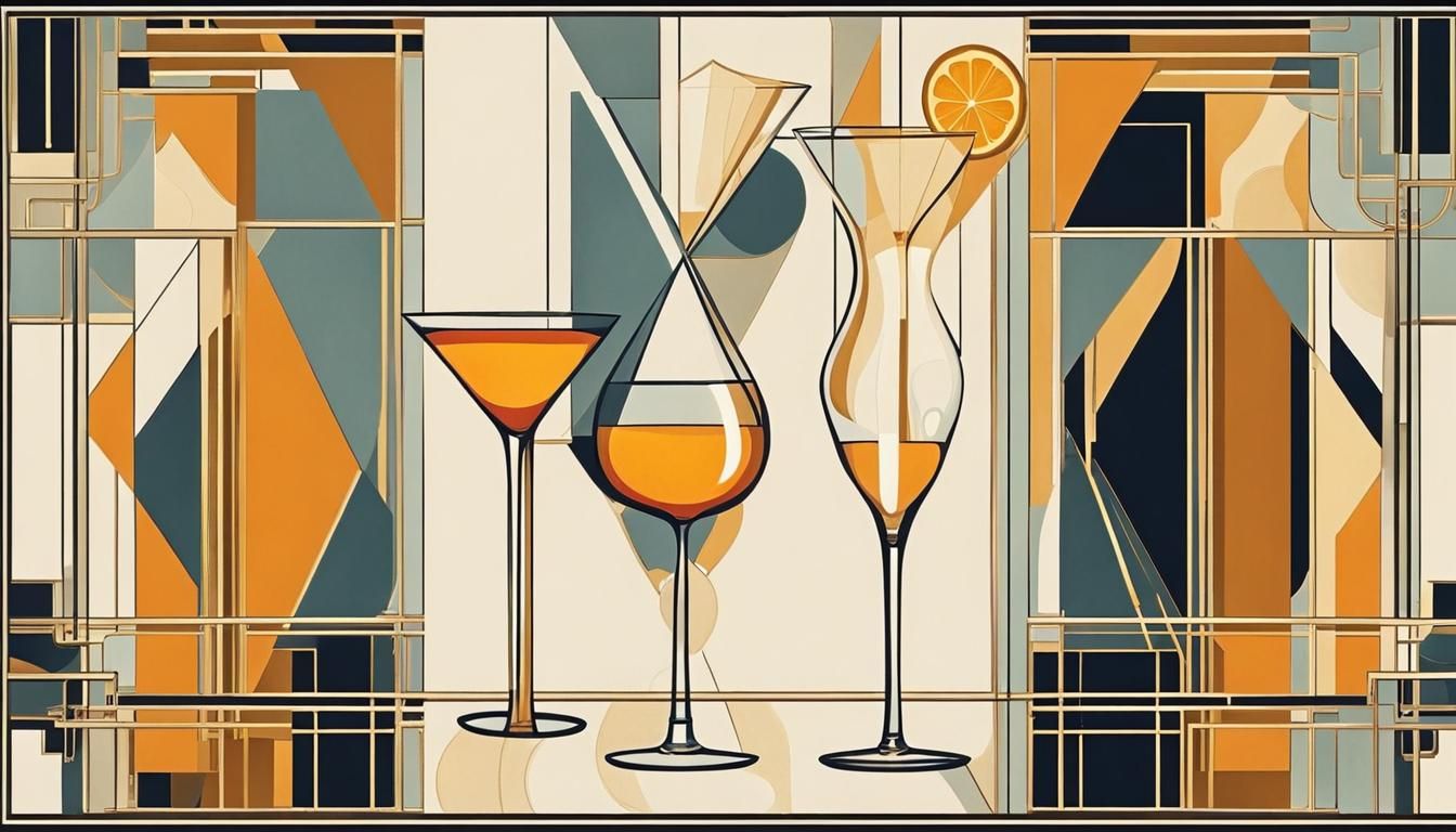 Cocktails in Art Deco Style with Golden Ratio