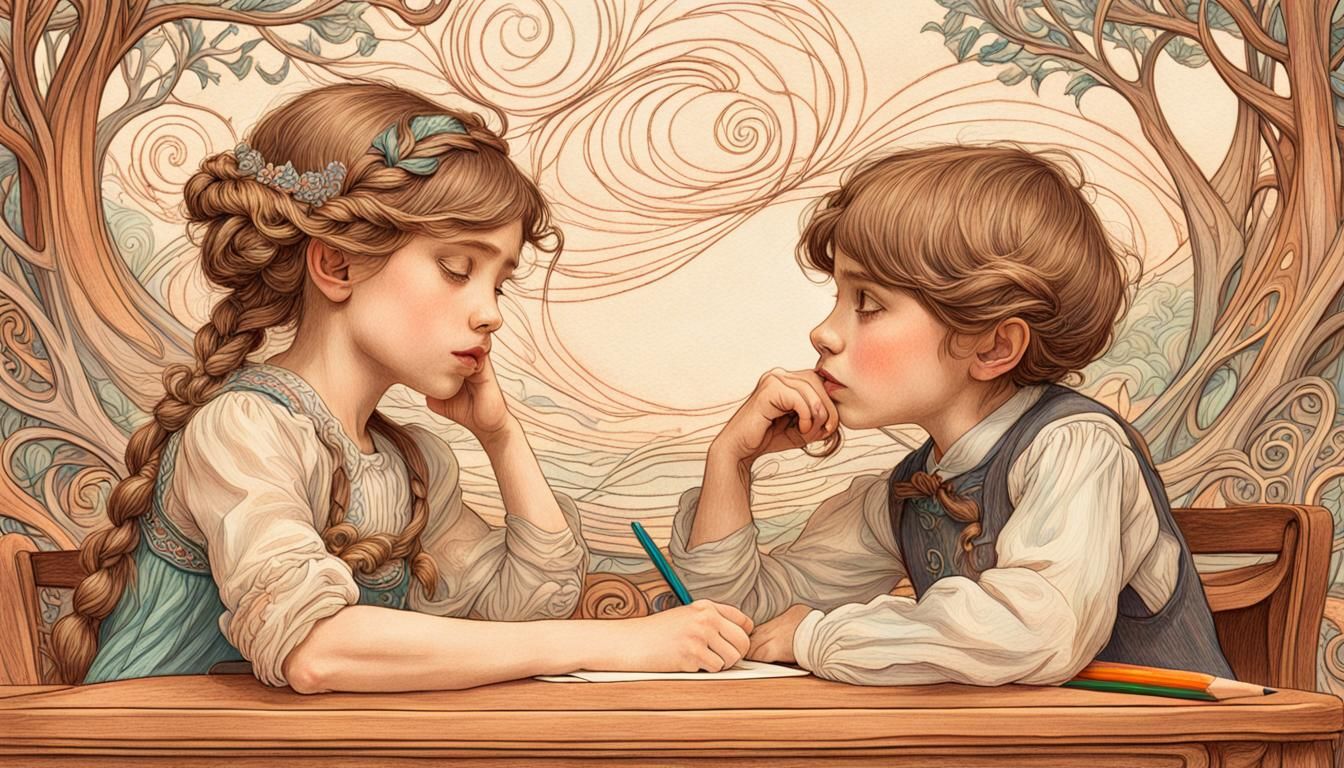 Whispers of Wonder in Art Nouveau Style