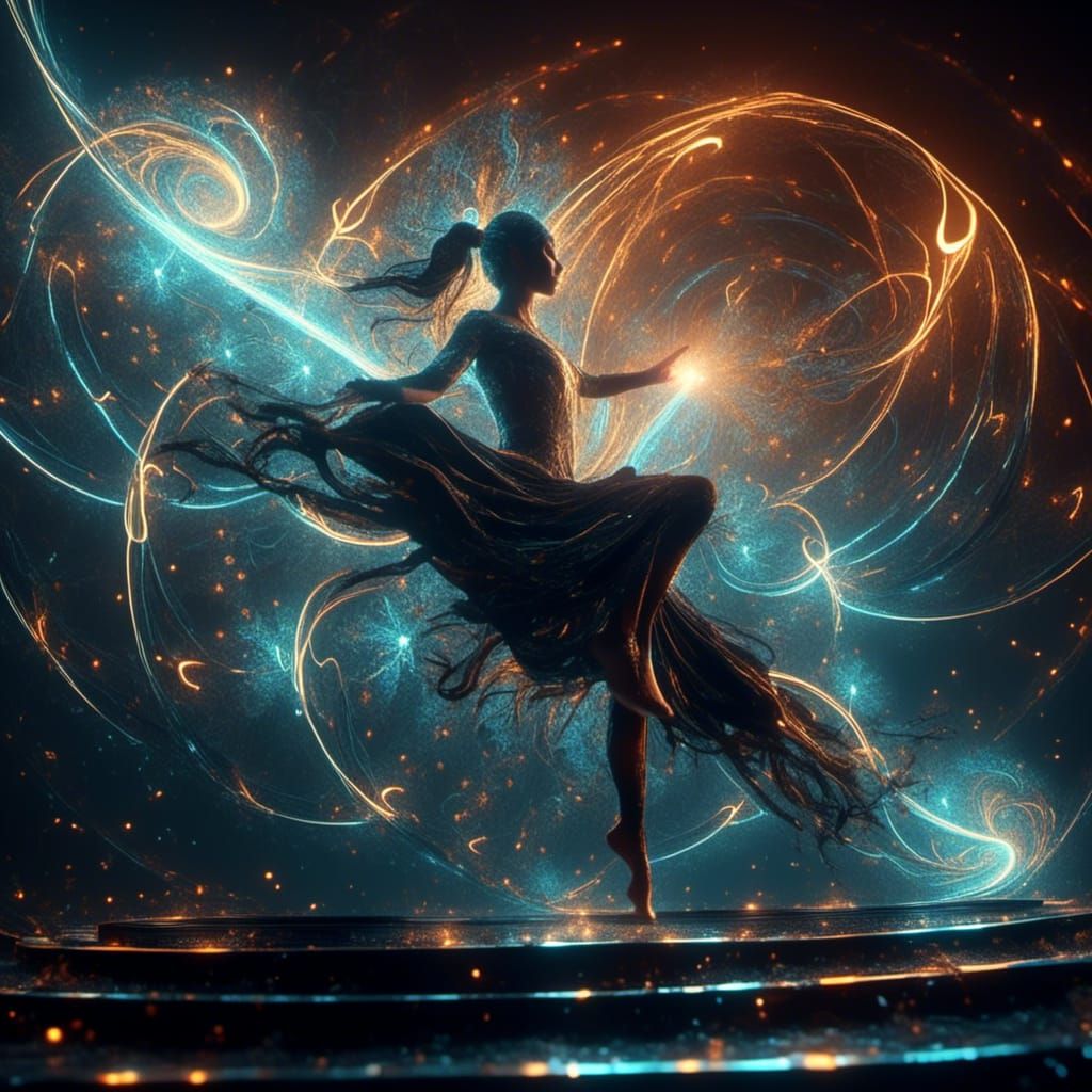 Gymnast's Vault with Force Vectors in Surreal Style