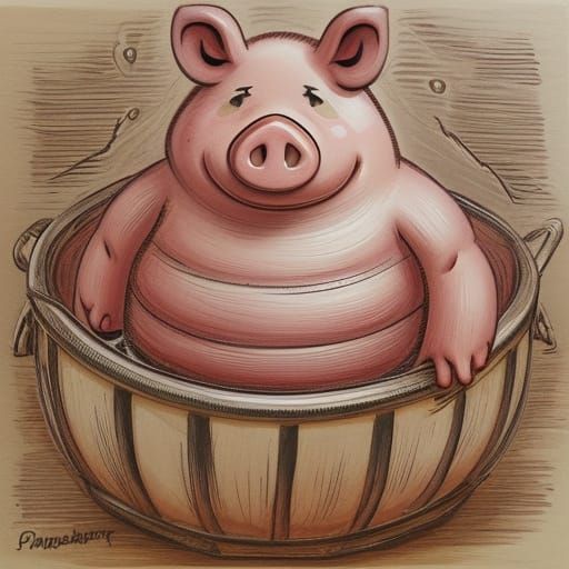 Whimsical Pig Chef Creates Pasta