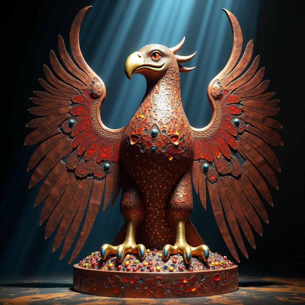 Visigoth Eagle Totem with Garnets and Lapis Lazuli