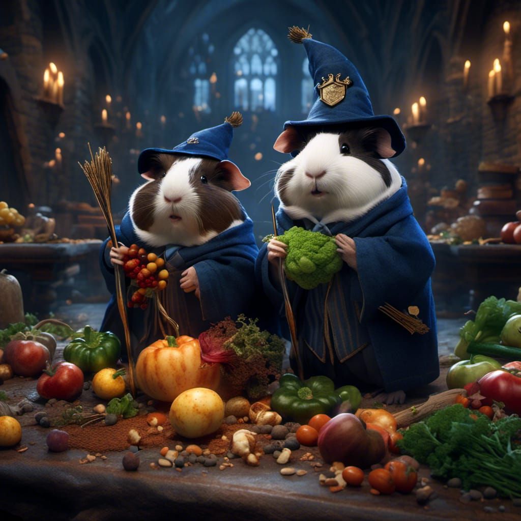 Guinea Pigs as Ravenclaw Students at Hogwarts
