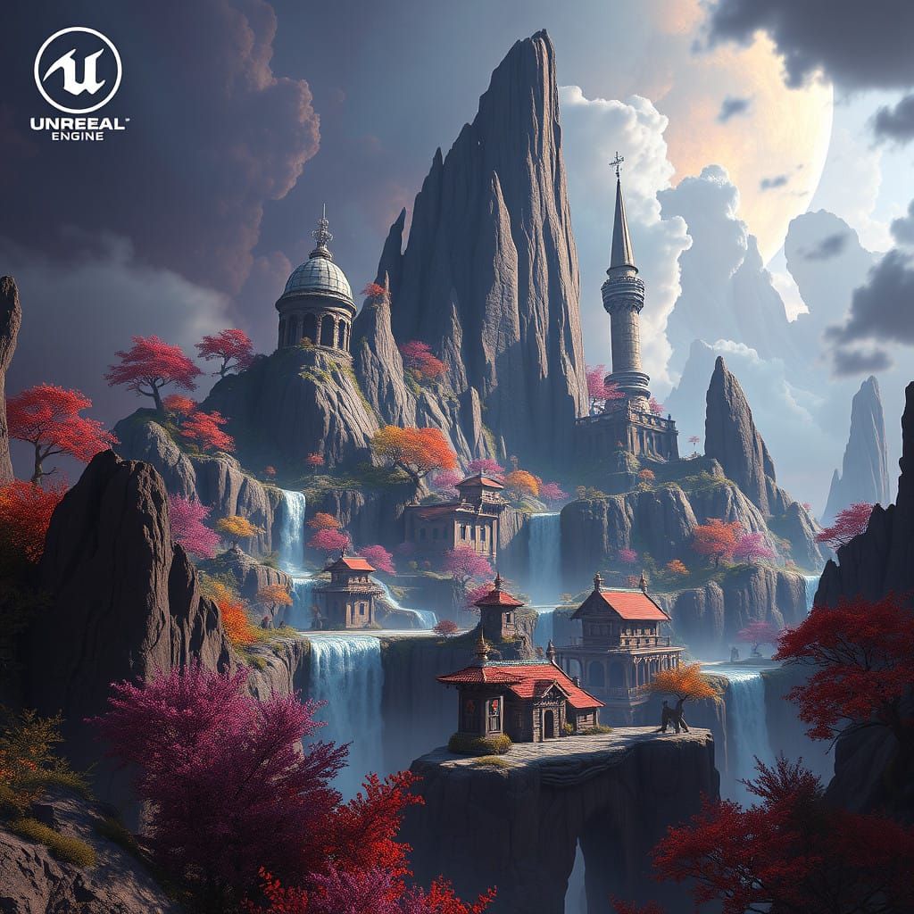 Epic Fantasy Realm in Vivid Colors