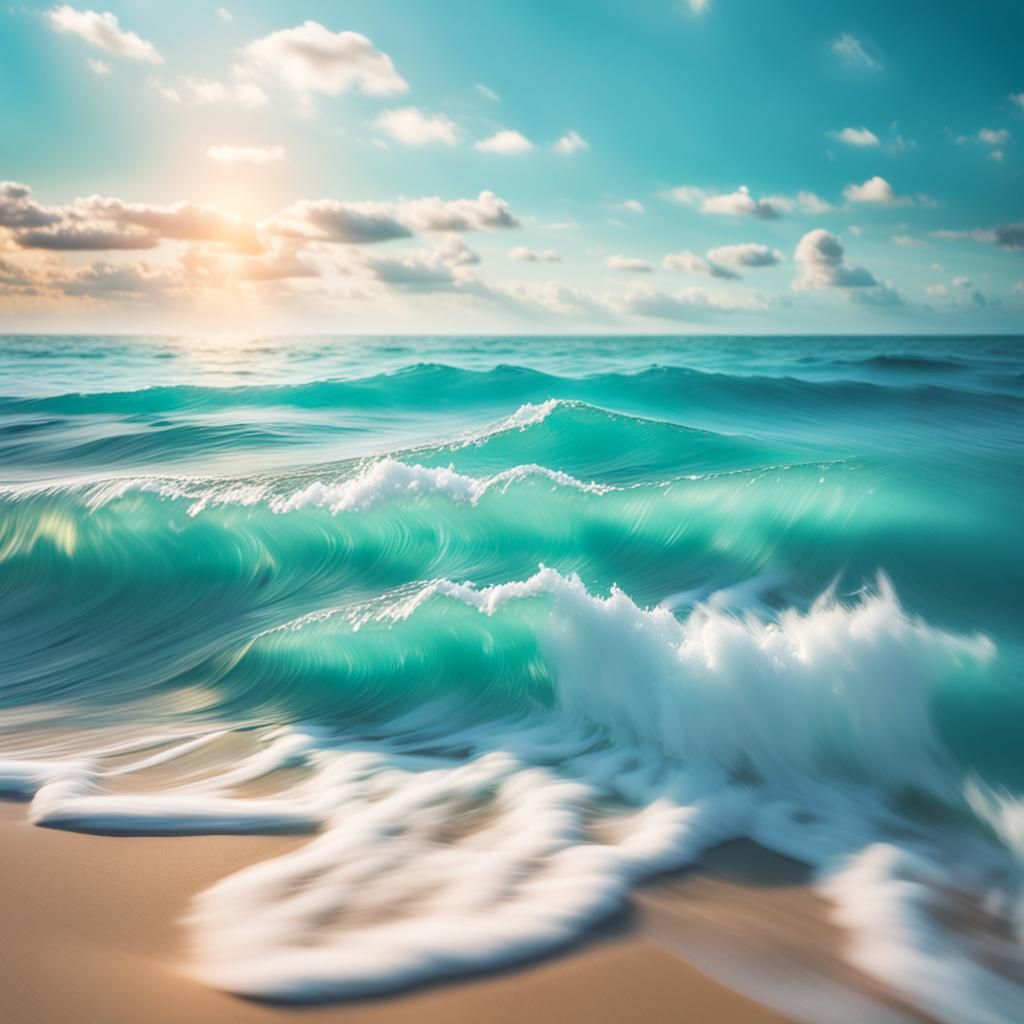 Blue Sea Meets White Clouds in Pastel Photography