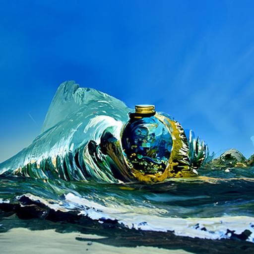Ocean in a Bottle: Oil Painting