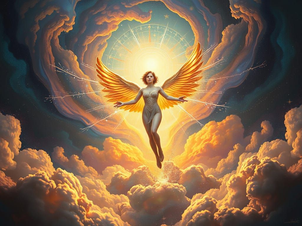 Otherworldly Being in Vibrant Cosmic Atmosphere